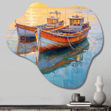 Two Boats In The Harbor III - Asymmetric Metal Wall Art