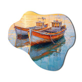 Two Boats In The Harbor III - Asymmetric Metal Wall Art