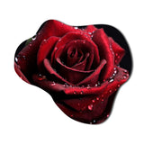 Red Rose with Raindrops II - Asymmetric Metal Wall Art