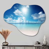 Sand and Blue Caribbean Sea II - Asymmetric Metal Wall Art