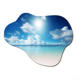 Sand and Blue Caribbean Sea II - Asymmetric Metal Wall Art