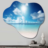 Sand and Blue Caribbean Sea II - Asymmetric Metal Wall Art