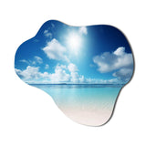 Sand and Blue Caribbean Sea II - Asymmetric Metal Wall Art