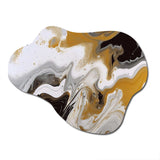 Gold and Black Marble Waves III - Asymmetric Metal Wall Art