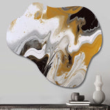 Gold and Black Marble Waves III - Asymmetric Metal Wall Art