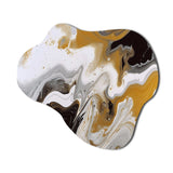 Gold and Black Marble Waves III - Asymmetric Metal Wall Art