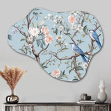 Chinoiserie With Birds and Peonies XI - Asymmetric Metal Wall Art