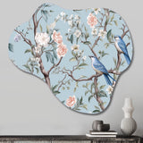 Chinoiserie With Birds and Peonies XI - Asymmetric Metal Wall Art