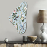 Chinoiserie With Birds and Peonies XIV - Asymmetric Metal Wall Art