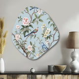 Chinoiserie With Birds and Peonies XIV - Asymmetric Metal Wall Art