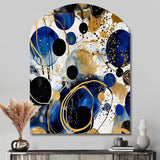 Abstract Pattern With Blue & Golden Textures XVIII - Asymmetric Metal Wall Art