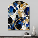 Abstract Pattern With Blue & Golden Textures XVIII - Asymmetric Metal Wall Art