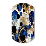 Abstract Pattern With Blue & Golden Textures XVIII - Asymmetric Metal Wall Art