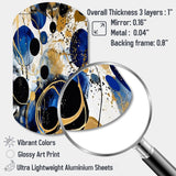 Abstract Pattern With Blue & Golden Textures XVIII - Asymmetric Metal Wall Art