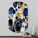 Abstract Pattern With Blue & Golden Textures XVIII - Asymmetric Metal Wall Art