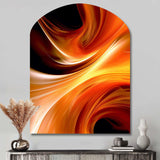 Orange Abstract Warm Fractal Design IV - Asymmetric Metal Wall Art