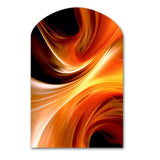 Orange Abstract Warm Fractal Design IV - Asymmetric Metal Wall Art