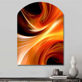 Orange Abstract Warm Fractal Design IV - Asymmetric Metal Wall Art