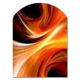 Orange Abstract Warm Fractal Design IV - Asymmetric Metal Wall Art