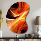 Orange Abstract Warm Fractal Design IV - Asymmetric Metal Wall Art