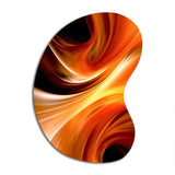 Orange Abstract Warm Fractal Design IV - Asymmetric Metal Wall Art