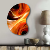 Orange Abstract Warm Fractal Design IV - Asymmetric Metal Wall Art