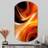 Orange Abstract Warm Fractal Design IV - Asymmetric Metal Wall Art