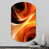 Orange Abstract Warm Fractal Design IV - Asymmetric Metal Wall Art