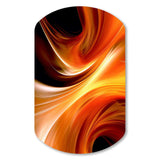 Orange Abstract Warm Fractal Design IV - Asymmetric Metal Wall Art