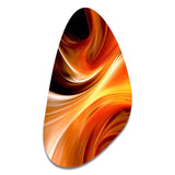 Orange Abstract Warm Fractal Design IV - Asymmetric Metal Wall Art