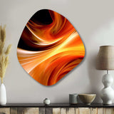 Orange Abstract Warm Fractal Design IV - Asymmetric Metal Wall Art