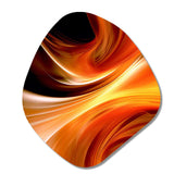 Orange Abstract Warm Fractal Design IV - Asymmetric Metal Wall Art