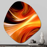 Orange Abstract Warm Fractal Design IV - Asymmetric Metal Wall Art