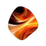 Orange Abstract Warm Fractal Design IV - Asymmetric Metal Wall Art