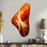 Orange Abstract Warm Fractal Design VI - Asymmetric Metal Wall Art