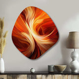 Orange Abstract Warm Fractal Design VI - Asymmetric Metal Wall Art