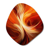 Orange Abstract Warm Fractal Design VI - Asymmetric Metal Wall Art