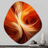 Orange Abstract Warm Fractal Design VI - Asymmetric Metal Wall Art