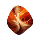 Orange Abstract Warm Fractal Design VI - Asymmetric Metal Wall Art