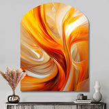 Orange Abstract Warm Fractal Design VII - Asymmetric Metal Wall Art