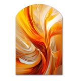 Orange Abstract Warm Fractal Design VII - Asymmetric Metal Wall Art