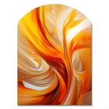 Orange Abstract Warm Fractal Design VII - Asymmetric Metal Wall Art