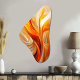 Orange Abstract Warm Fractal Design VII - Asymmetric Metal Wall Art