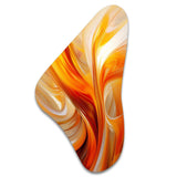 Orange Abstract Warm Fractal Design VII - Asymmetric Metal Wall Art