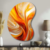 Orange Abstract Warm Fractal Design VII - Asymmetric Metal Wall Art