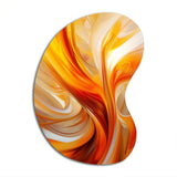 Orange Abstract Warm Fractal Design VII - Asymmetric Metal Wall Art