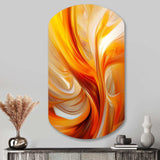 Orange Abstract Warm Fractal Design VII - Asymmetric Metal Wall Art