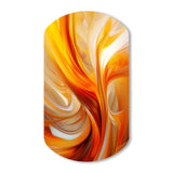 Orange Abstract Warm Fractal Design VII - Asymmetric Metal Wall Art