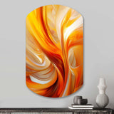 Orange Abstract Warm Fractal Design VII - Asymmetric Metal Wall Art