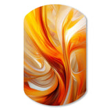 Orange Abstract Warm Fractal Design VII - Asymmetric Metal Wall Art